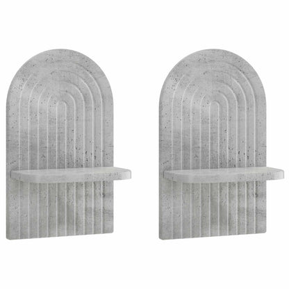 Wall Shelf 2 pcs Concrete Grey 23 x 13.5 x 37.5 cm