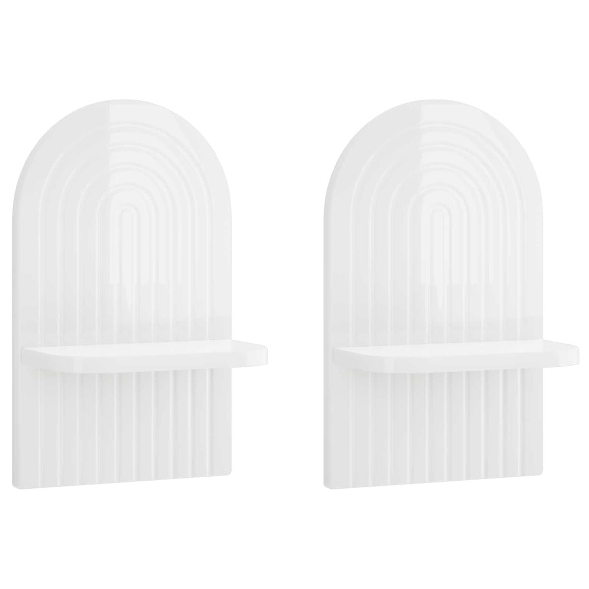 Wall Shelf 2 pcs High Gloss White 23 x 13.5 x 37.5 cm