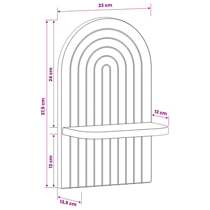 Wall Shelf 2 pcs High Gloss White 23 x 13.5 x 37.5 cm