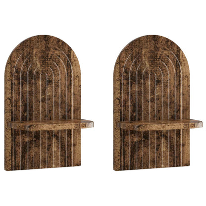 Wall Shelf 2 pcs Old Wood 23 x 13.5 x 37.5 cm Engineered Wood