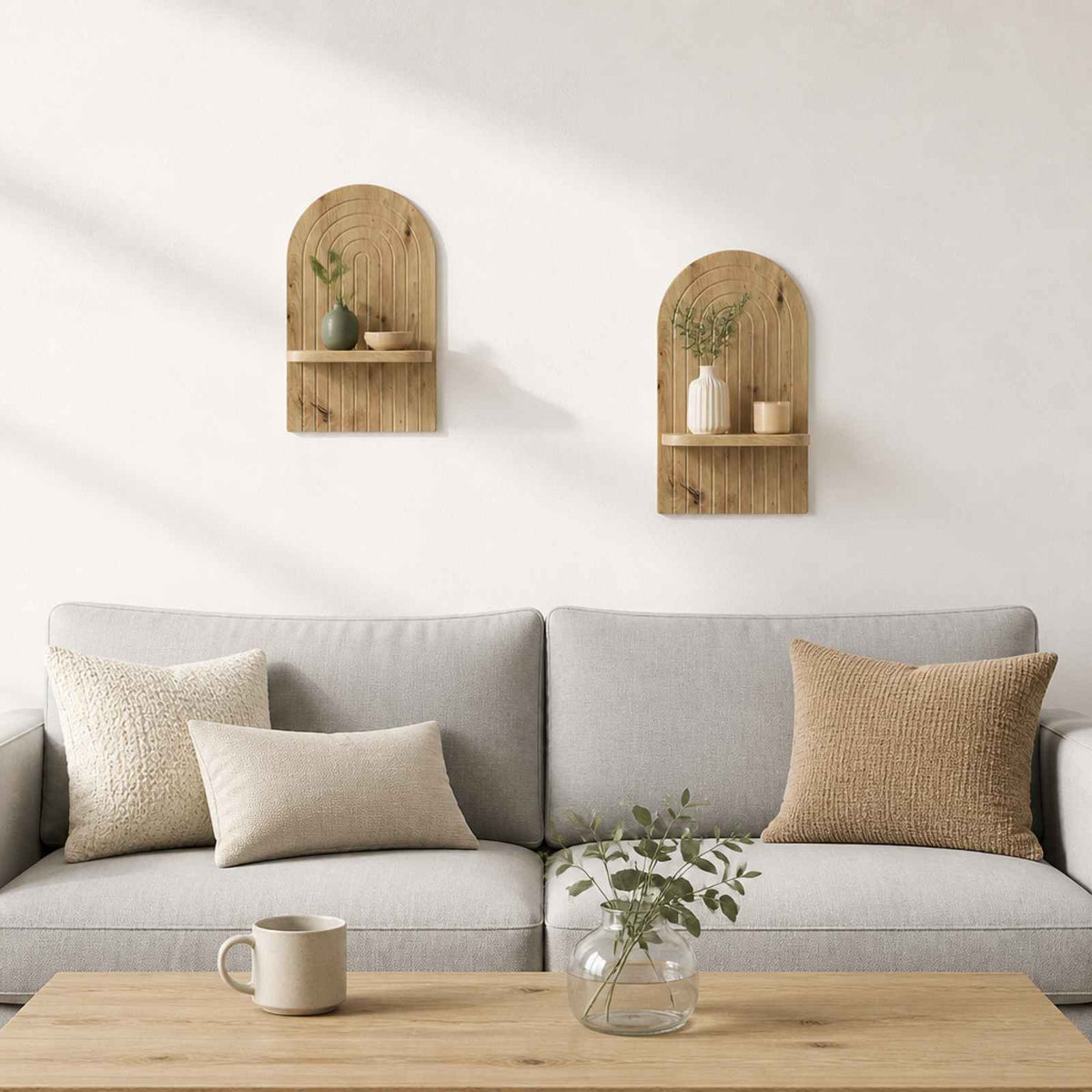Wall Shelf 2 pcs Artisan Oak 23 x 13.5 x 37.5 cm