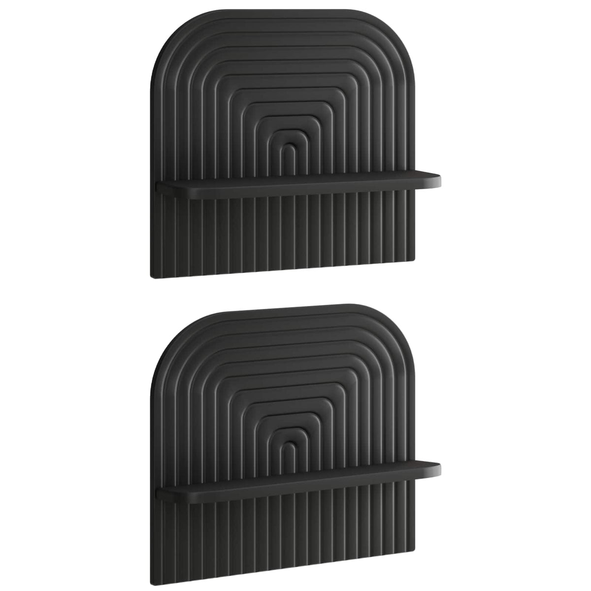 Wall Shelf 2 pcs Black 41 x 13.5 x 37.5 cm Engineered Wood