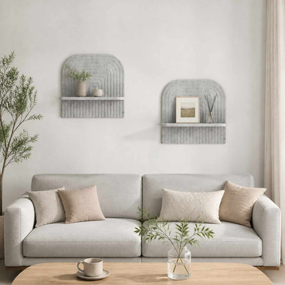 Wall Shelf 2 pcs Concrete Grey 41 x 13.5 x 37.5 cm