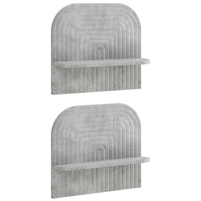 Wall Shelf 2 pcs Concrete Grey 41 x 13.5 x 37.5 cm