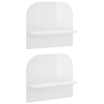 Wall Shelf 2 pcs High Gloss White 41 x 13.5 x 37.5 cm