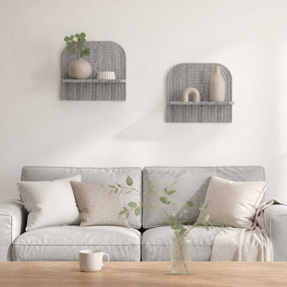 Wall Shelf 2 pcs Grey Sonoma 41 x 13.5 x 37.5 cm