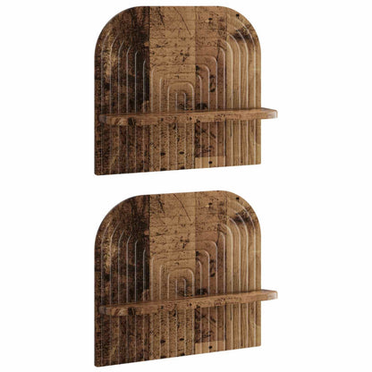 Wall Shelf 2 pcs Old Wood 41 x 13.5 x 37.5 cm Engineered Wood