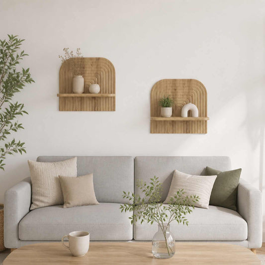 Wall Shelf 2 pcs Artisan Oak 41 x 13.5 x 37.5 cm