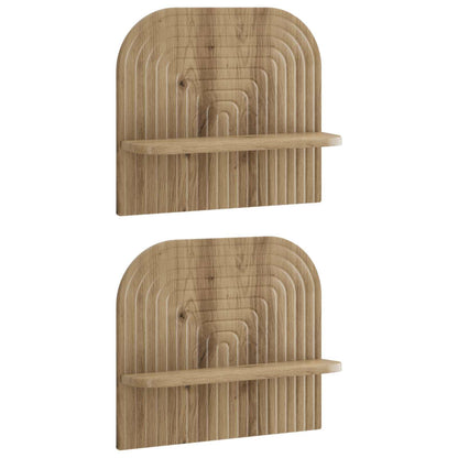 Wall Shelf 2 pcs Artisan Oak 41 x 13.5 x 37.5 cm
