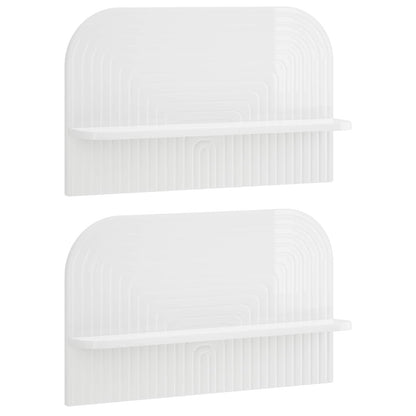 Wall Shelf 2 pcs High Gloss White 60 x 13.5 x 37.5 cm