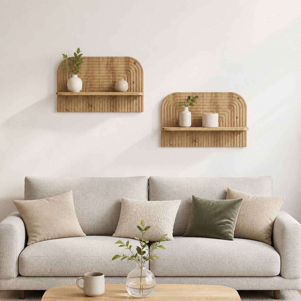 Wall Shelf 2 pcs Artisan Oak 60 x 13.5 x 37.5 cm