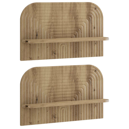 Wall Shelf 2 pcs Artisan Oak 60 x 13.5 x 37.5 cm