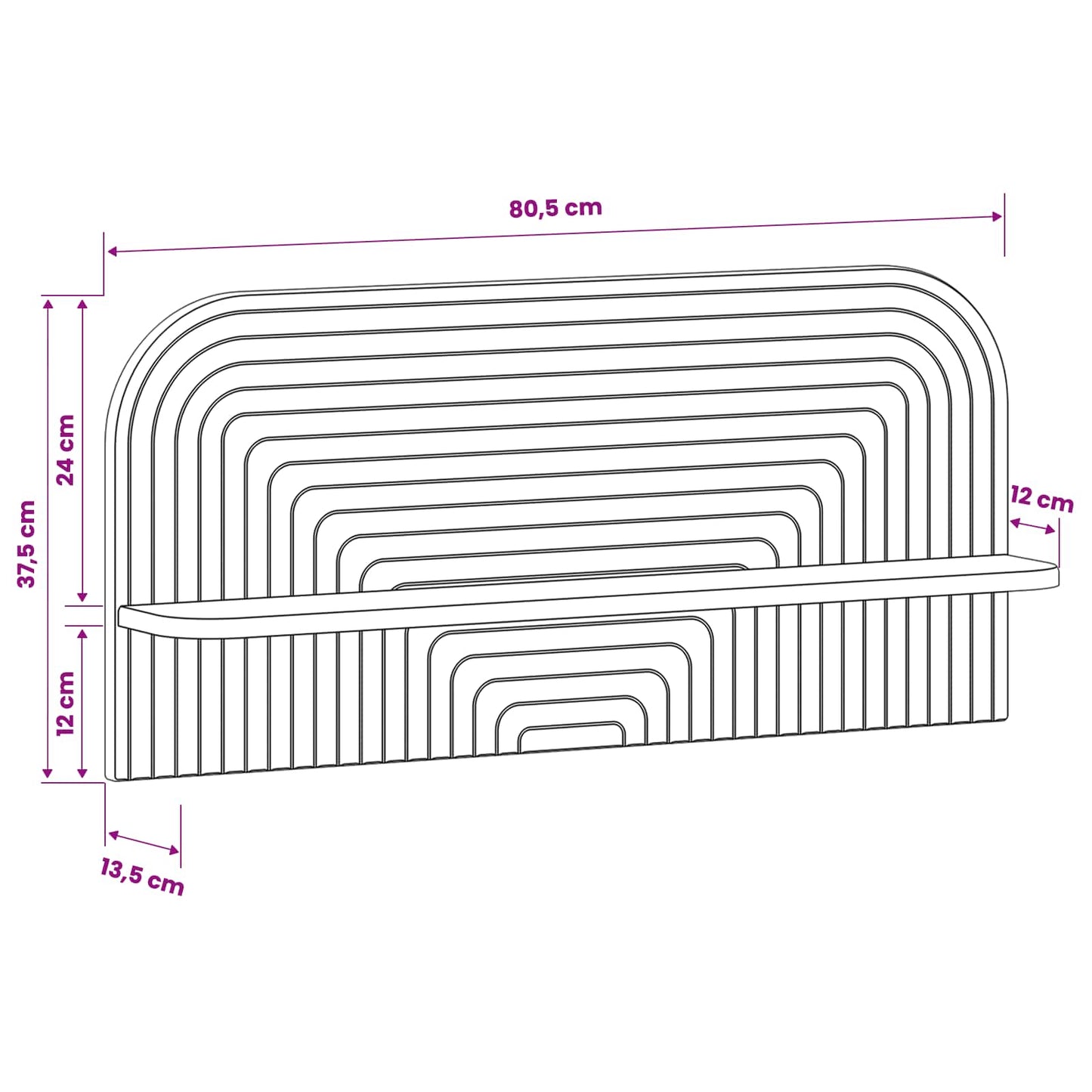 Wall Shelf 2 pcs White 80.5 x 13.5 x 37.5 cm Engineered Wood