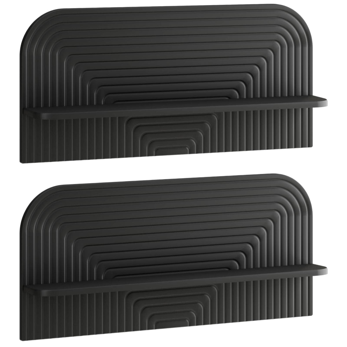 Wall Shelf 2 pcs Black 80.5 x 13.5 x 37.5 cm Engineered Wood