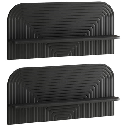 Wall Shelf 2 pcs Black 80.5 x 13.5 x 37.5 cm Engineered Wood