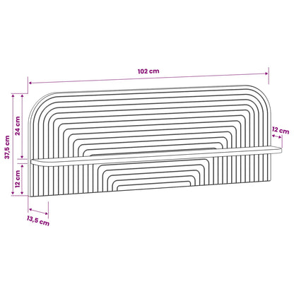 Wall Shelf 2 pcs Grey Sonoma 102 x 13.5 x 37.5 cm