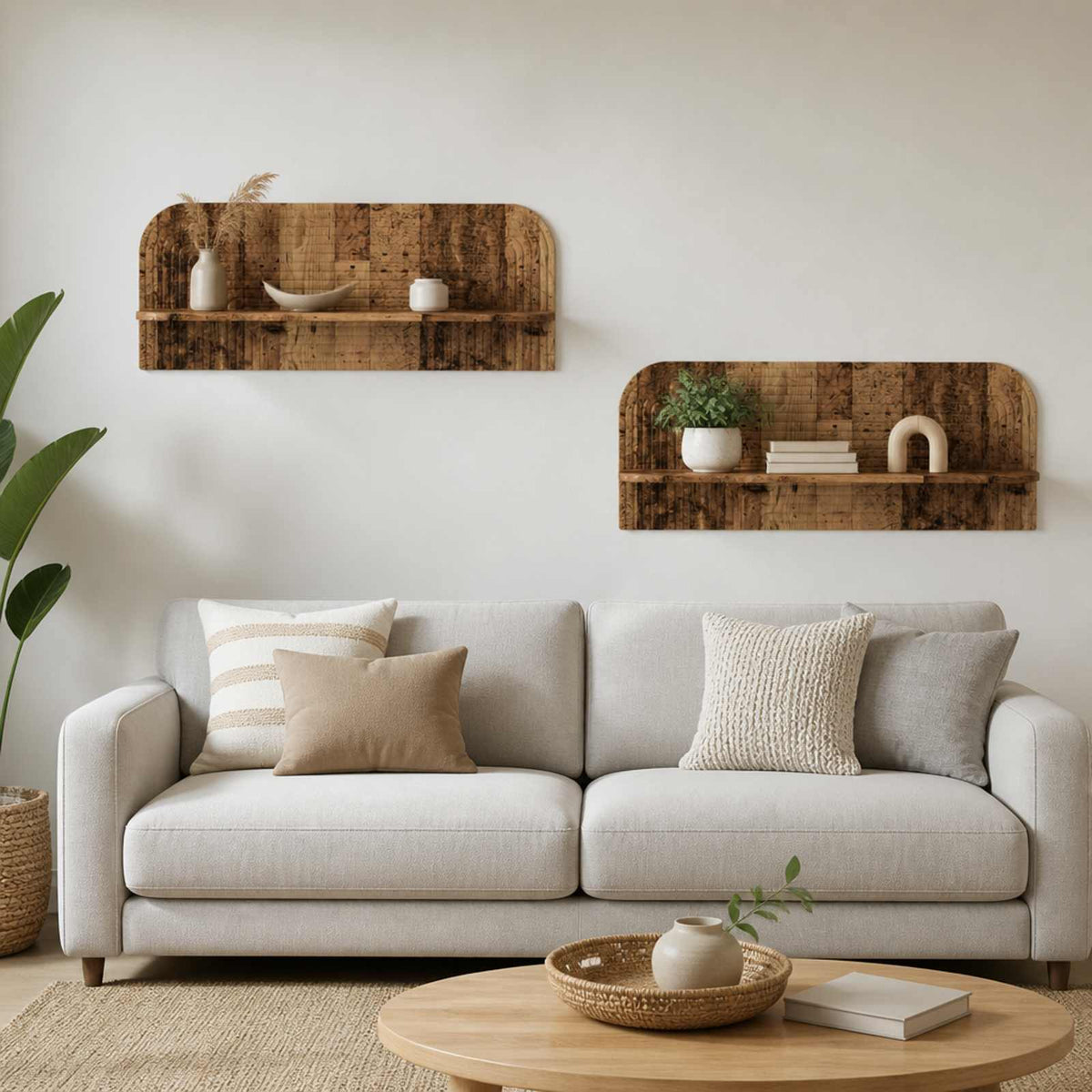 Wall Shelf 2 pcs Old Wood 102 x 13.5 x 37.5 cm Engineered Wood