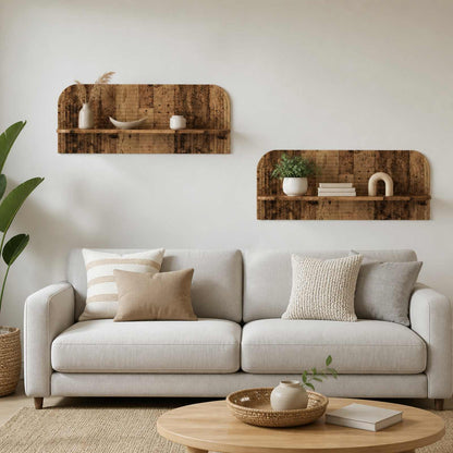 Wall Shelf 2 pcs Old Wood 102 x 13.5 x 37.5 cm Engineered Wood