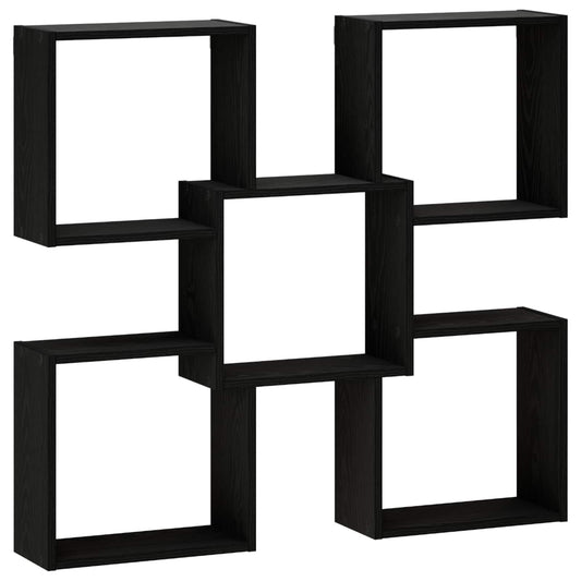 Wall Shelf Black 99.5 x 17 x 91 cm Engineered Wood