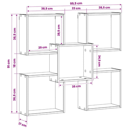 Wall Shelf Concrete Grey 99.5 x 17 x 91 cm Engineered Wood