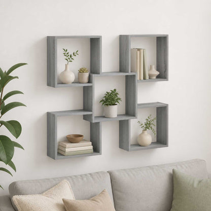 Wall Shelf Grey Sonoma 99.5 x 17 x 91 cm Engineered Wood