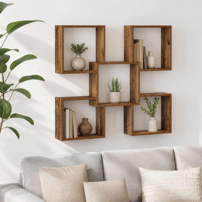 Wall Shelf Old Wood 99.5 x 17 x 91 cm Engineered Wood
