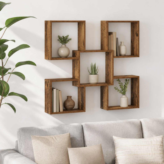 Wall Shelf Old Wood 99.5 x 17 x 91 cm Engineered Wood
