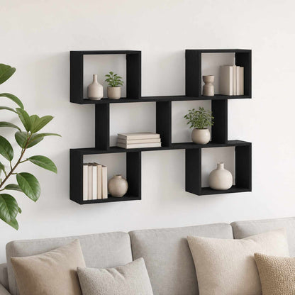 Wall Shelf Black 103 x 17 x 80 cm Engineered Wood