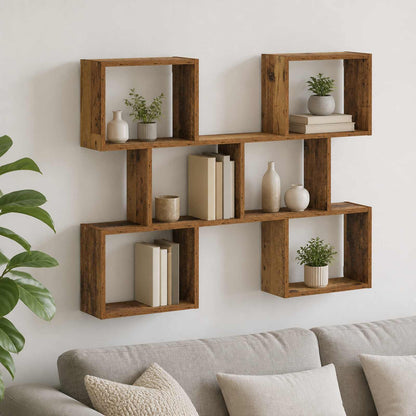 Wall Shelf Old Wood 103 x 17 x 80 cm Engineered Wood