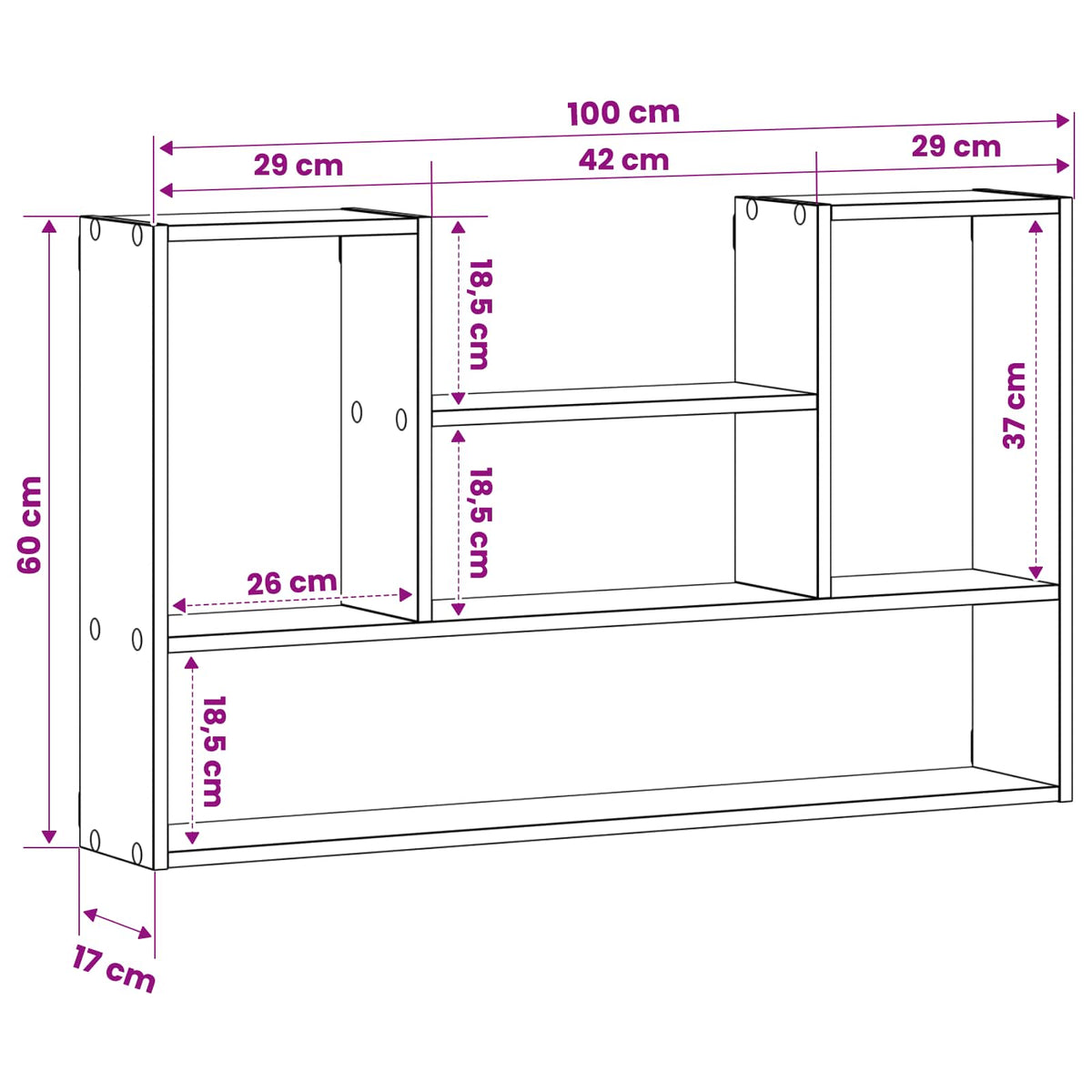 Wall Shelf Sonoma Oak 100 x 17 x 60 cm Engineered Wood