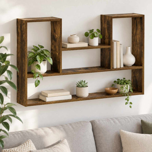 Wall Shelf Smoked Oak 100 x 17 x 60 cm Engineered Wood
