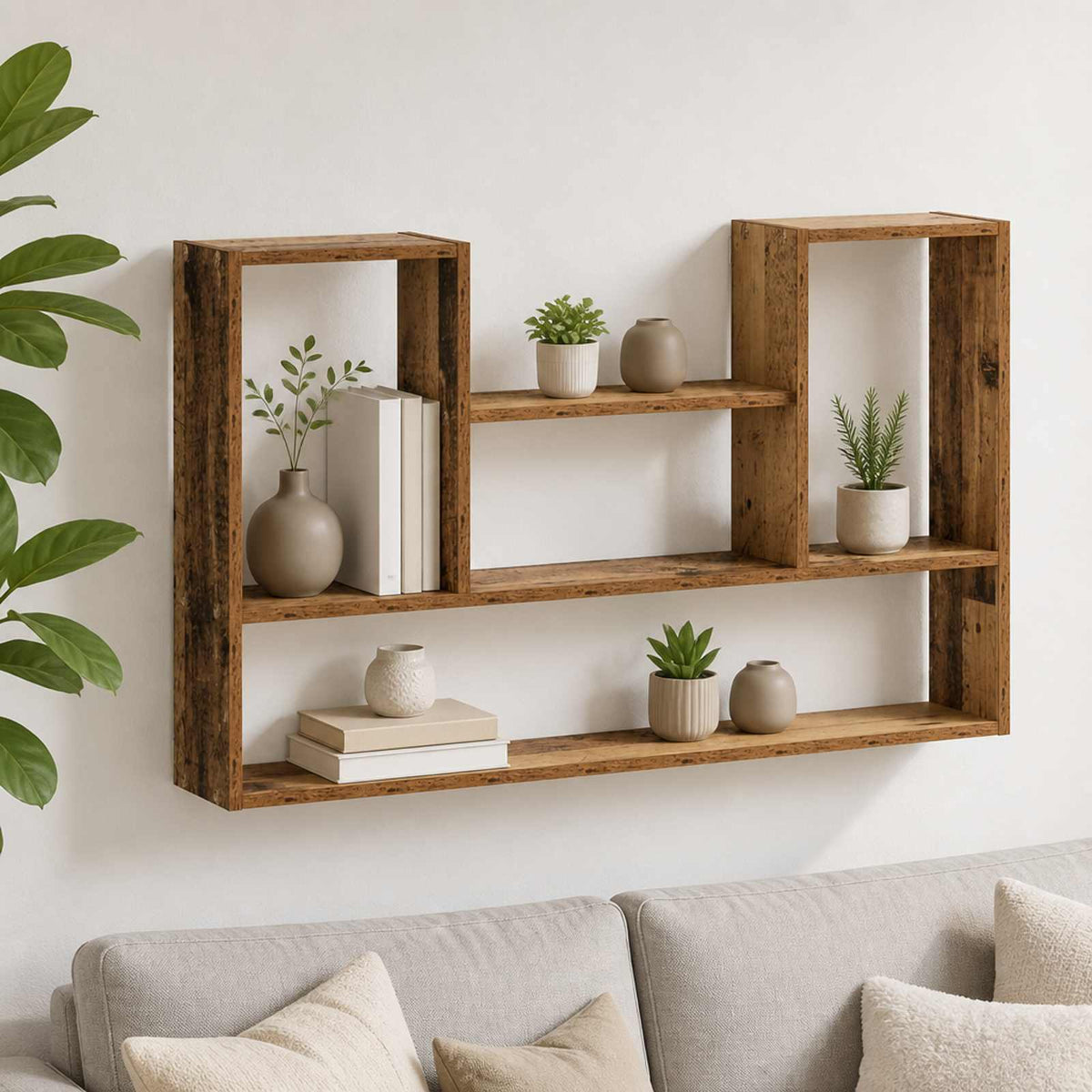 Wall Shelf Old Wood 100 x 17 x 60 cm Engineered Wood