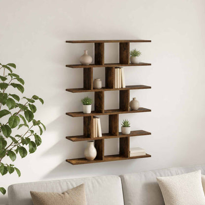 Wall Shelf Smoked Oak 70 x 17 x 101 cm Engineered Wood