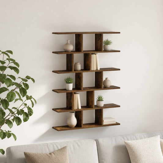 Wall Shelf Smoked Oak 70 x 17 x 101 cm Engineered Wood