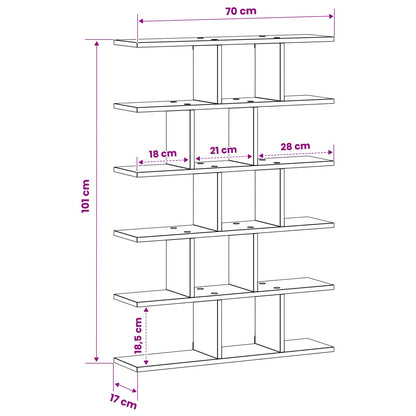 Wall Shelf Artisan Oak 70 x 17 x 101 cm Engineered Wood