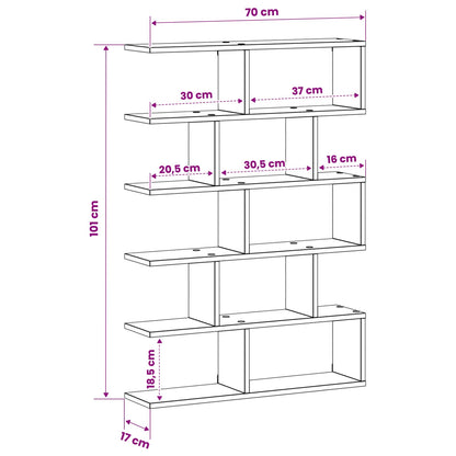 Wall Shelf Artisan Oak 70 x 17 x 101 cm Engineered Wood
