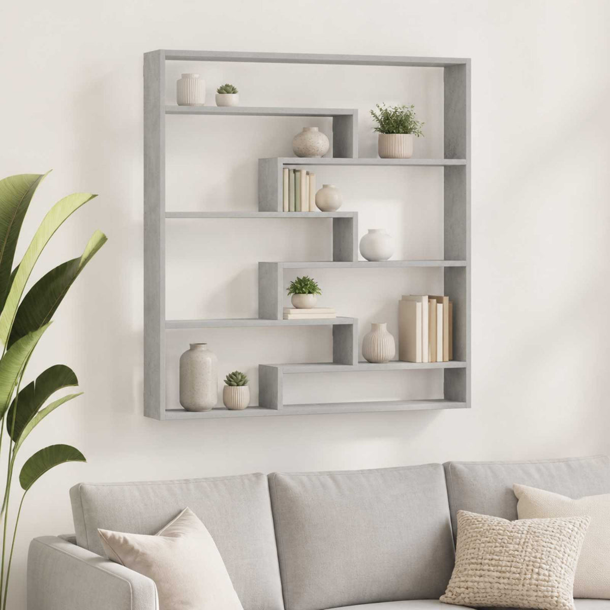 Wall Shelf Concrete Grey 103 x 17 x 102 cm Engineered Wood
