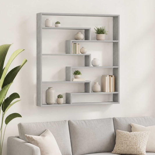 Wall Shelf Concrete Grey 103 x 17 x 102 cm Engineered Wood
