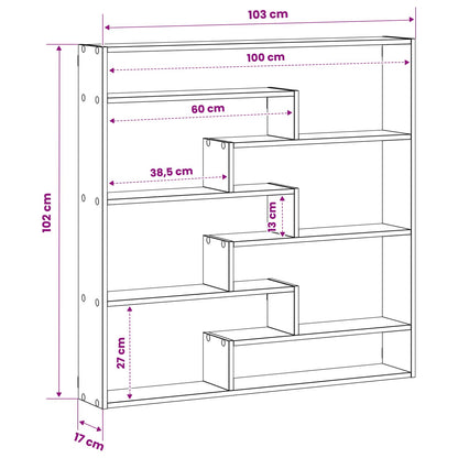 Wall Shelf Grey Sonoma 103 x 17 x 102 cm Engineered Wood