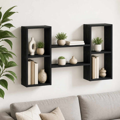 Wall Shelf Black Oak 102 x 17 x 59 cm Engineered Wood