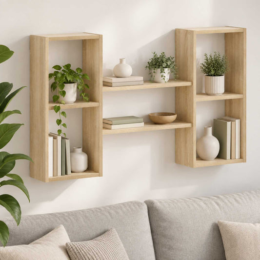 Wall Shelf Sonoma Oak 102 x 17 x 59 cm Engineered Wood