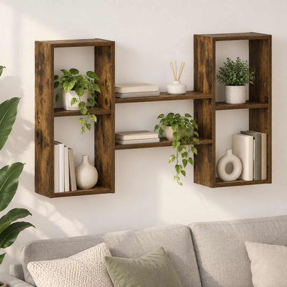 Wall Shelf Smoked Oak 102 x 17 x 59 cm Engineered Wood
