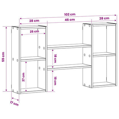 Wall Shelf Smoked Oak 102 x 17 x 59 cm Engineered Wood