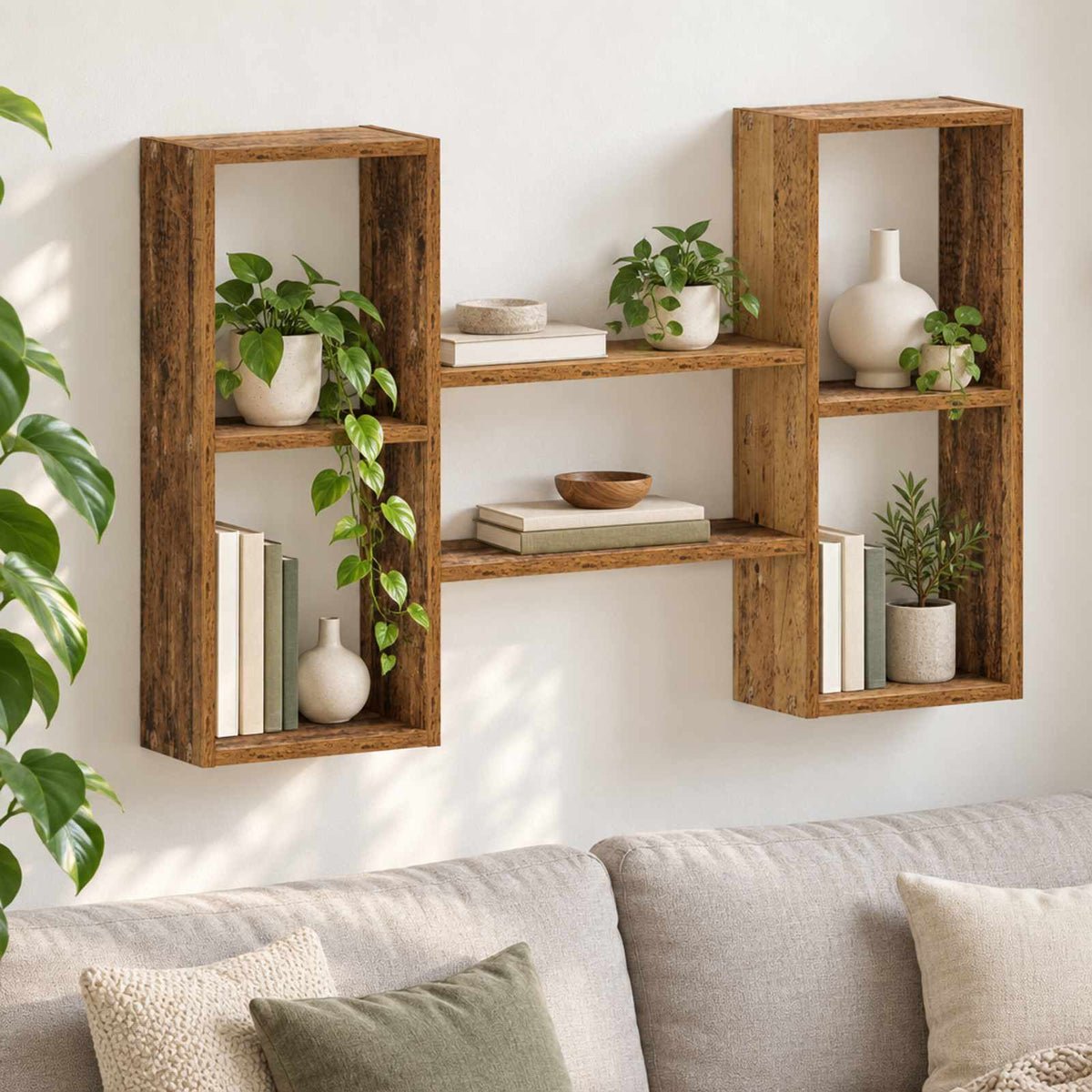 Wall Shelf Old Wood 102 x 17 x 59 cm Engineered Wood