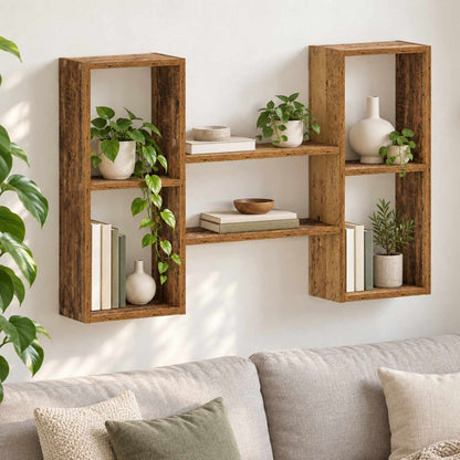 Wall Shelf Old Wood 102 x 17 x 59 cm Engineered Wood