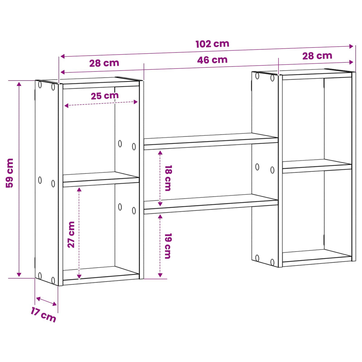 Wall Shelf Old Wood 102 x 17 x 59 cm Engineered Wood
