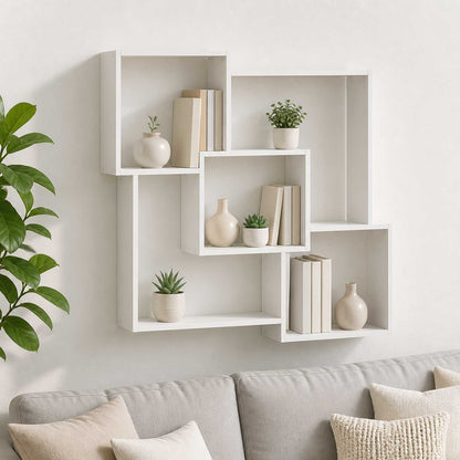 Wall Shelf White 98 x 17 x 91 cm Engineered Wood