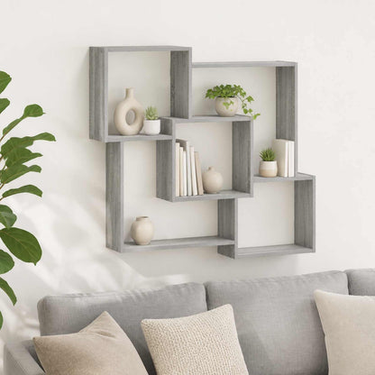 Wall Shelf Grey Sonoma 98 x 17 x 91 cm Engineered Wood