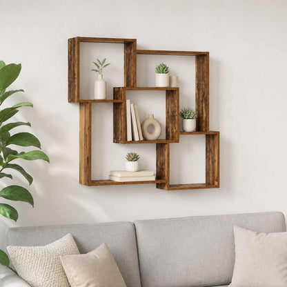 Wall Shelf Old Wood 98 x 17 x 91 cm Engineered Wood
