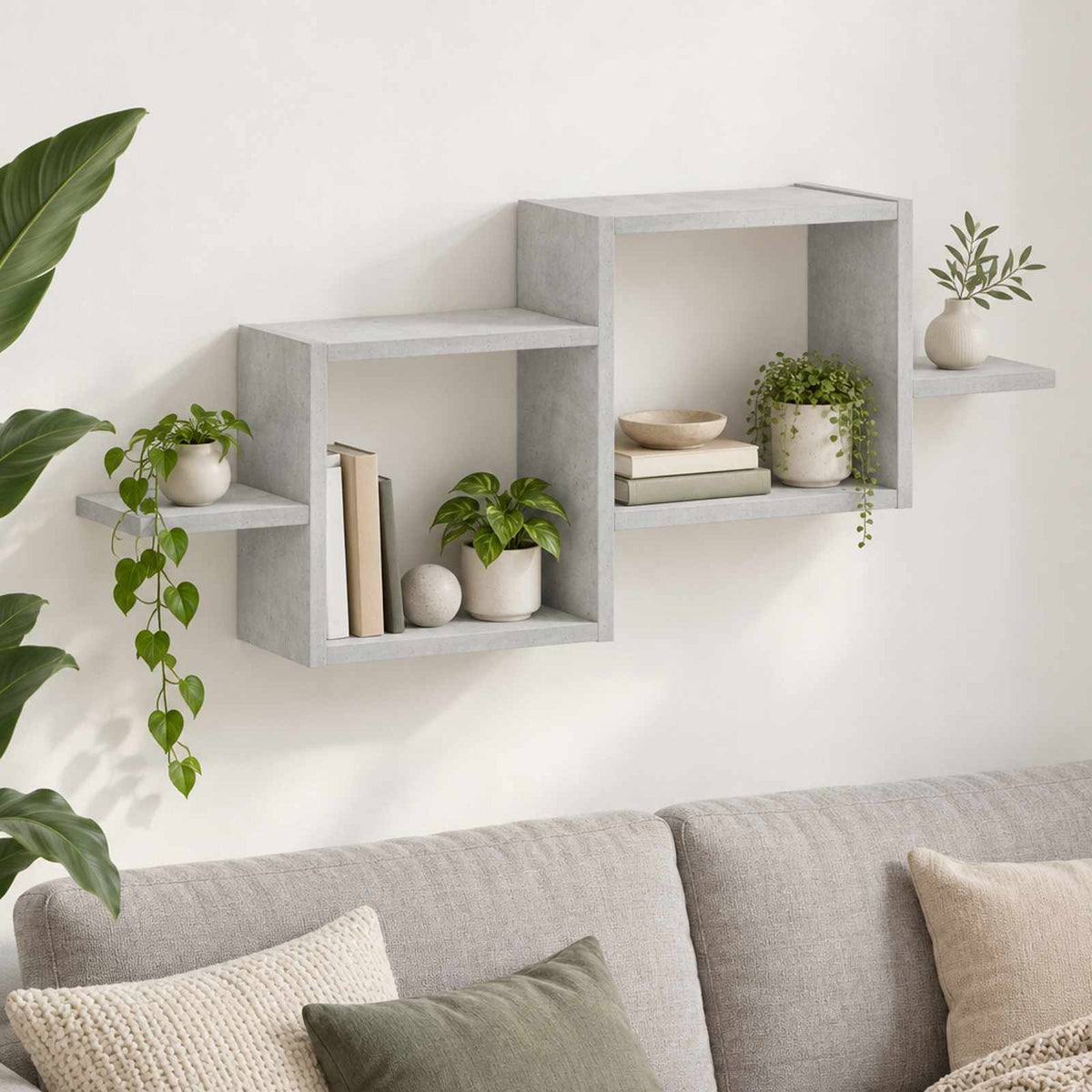 Wall Shelf Concrete Grey 95 x 17 x 37 cm Engineered Wood